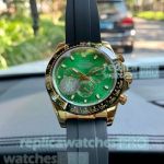 Replica Rolex Daytona Green Dial Black Rubber Strap Men's Watch